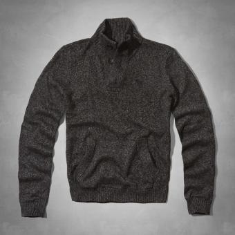 【 Lサイズ】アバクロ ハイネック ニット セーター　グレー 　Owls Head Mountain Sweater　アメカジ インポート 正規品保証付 最新作直輸入